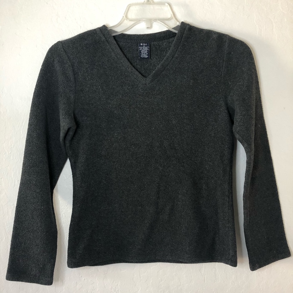 Gap fleece v neck fitted sweater small